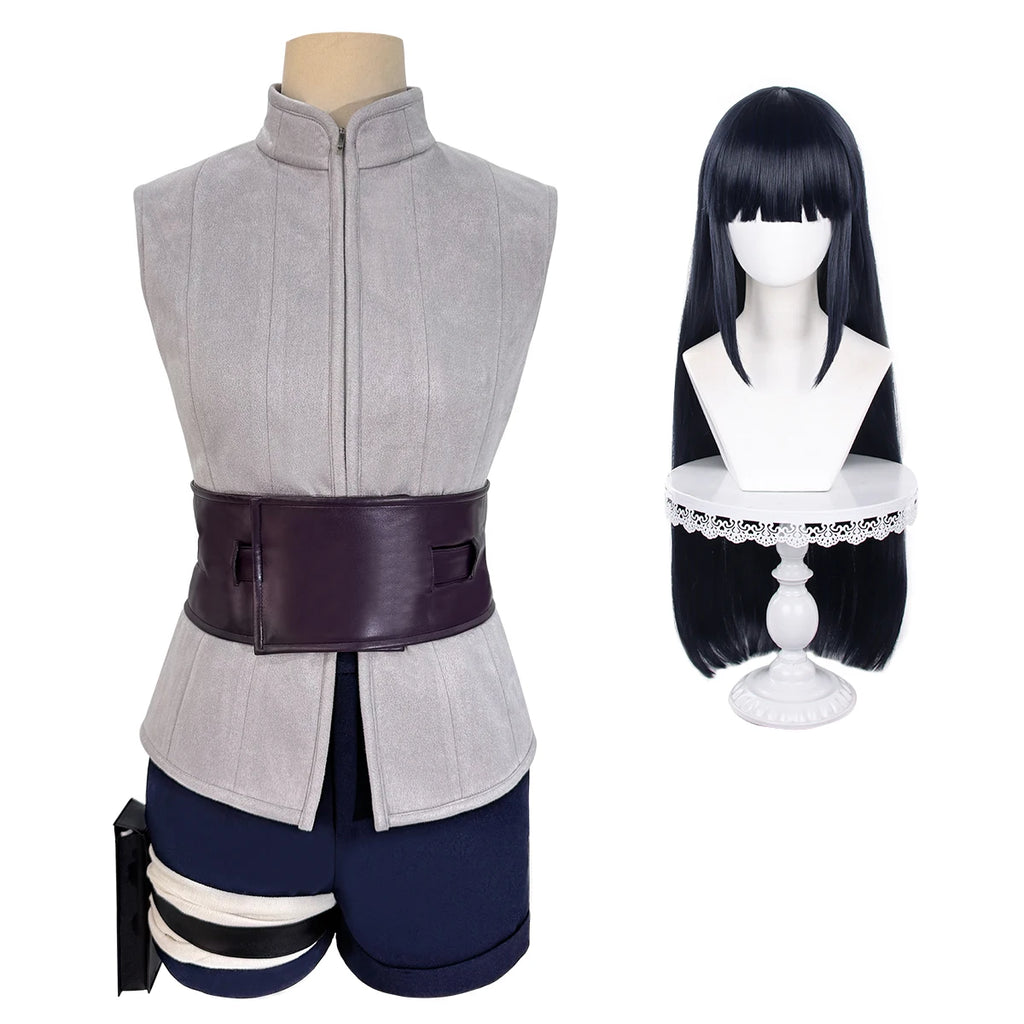 Hinata Hyuga - Costume et perruque cosplay gris-bleu - Naruto
