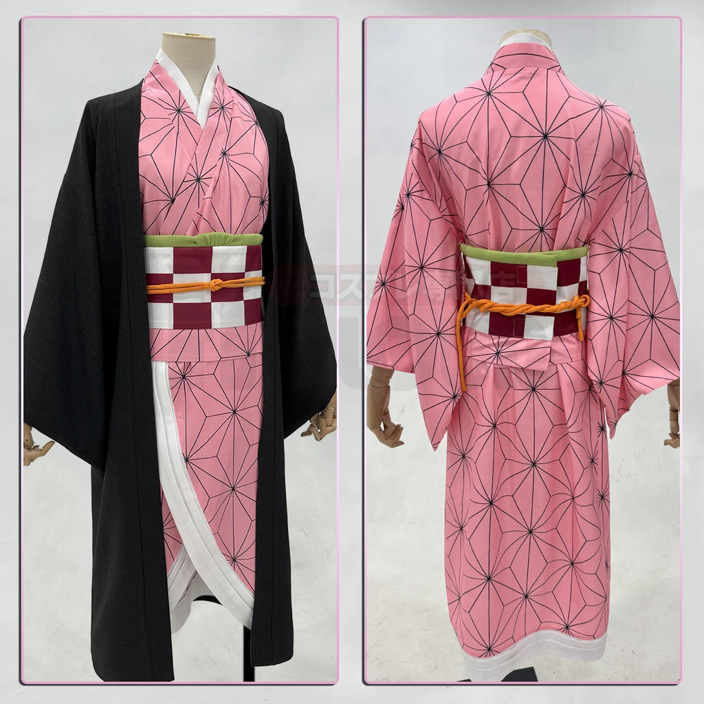 Nezuko Kamado - Costume et perruque kimono cosplay - Demon Slayer