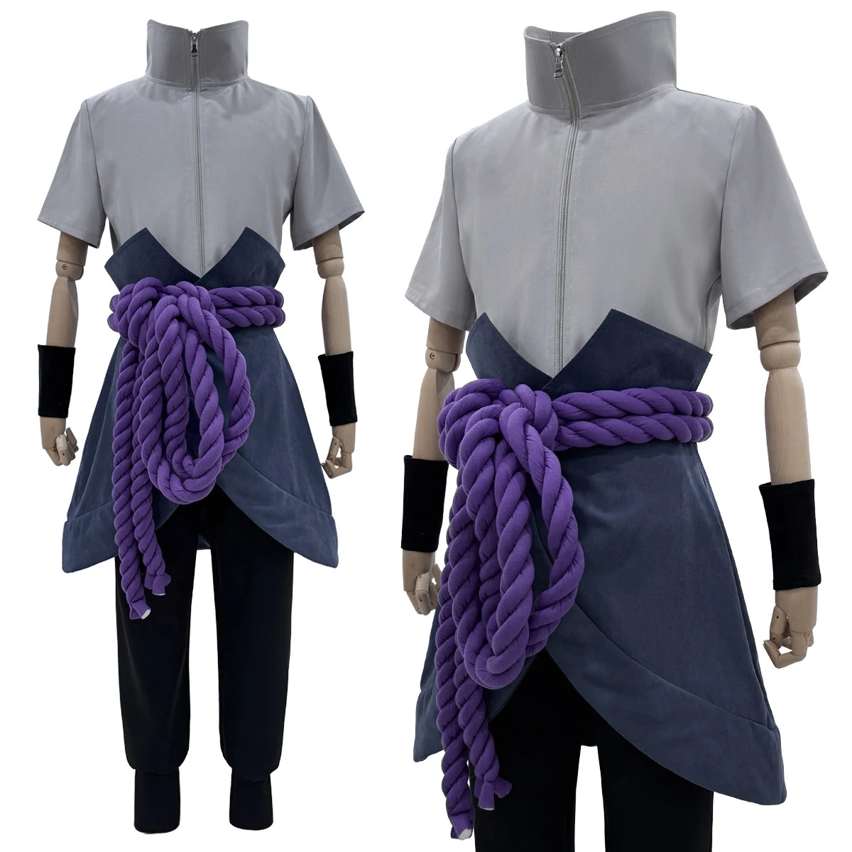 Sasuke Uchiha - Costume cosplay gris-violet-bleu - Naruto