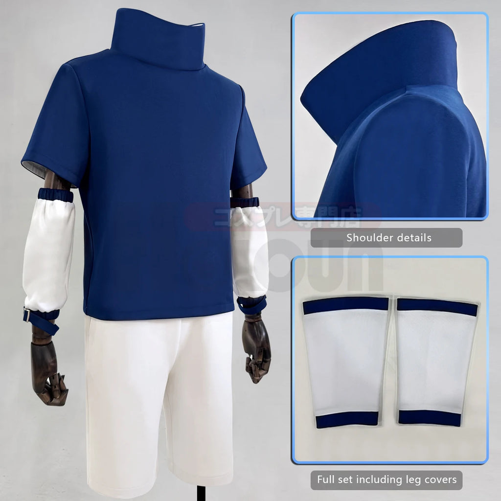 Sasuke Uchiha - Costume cosplay bleu-blanc - Naruto