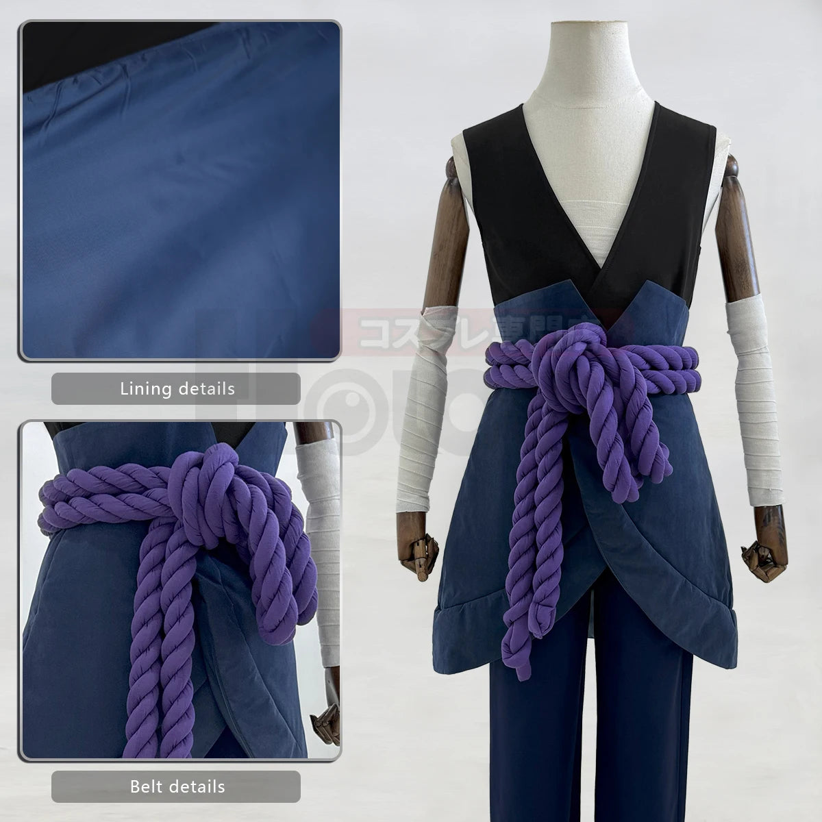 Sasuke Uchiha - Cape et ceinture violette cosplay - Naruto