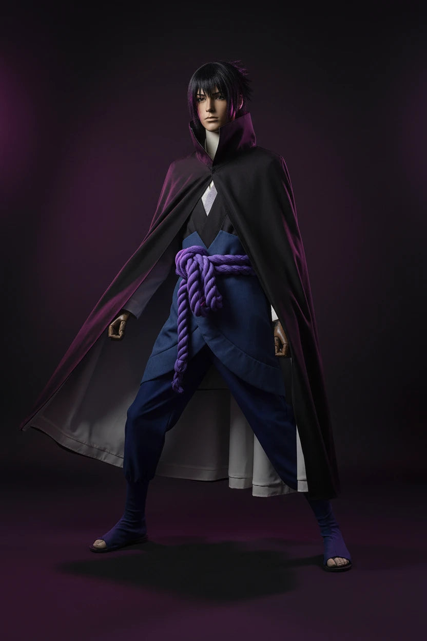 Sasuke Uchiha - Cape et ceinture violette cosplay - Naruto