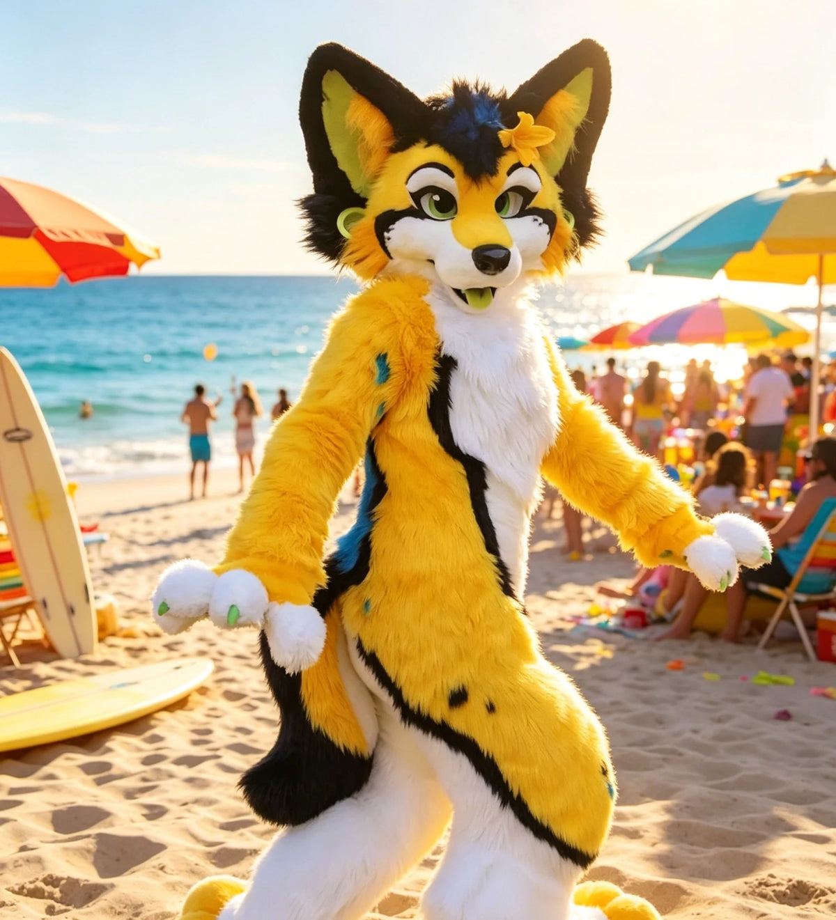 GoldenPaw - Fursuit Renard Jaune Cosplay