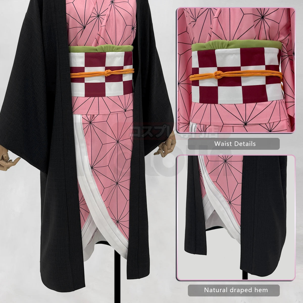 Nezuko Kamado - Costume et perruque kimono cosplay - Demon Slayer