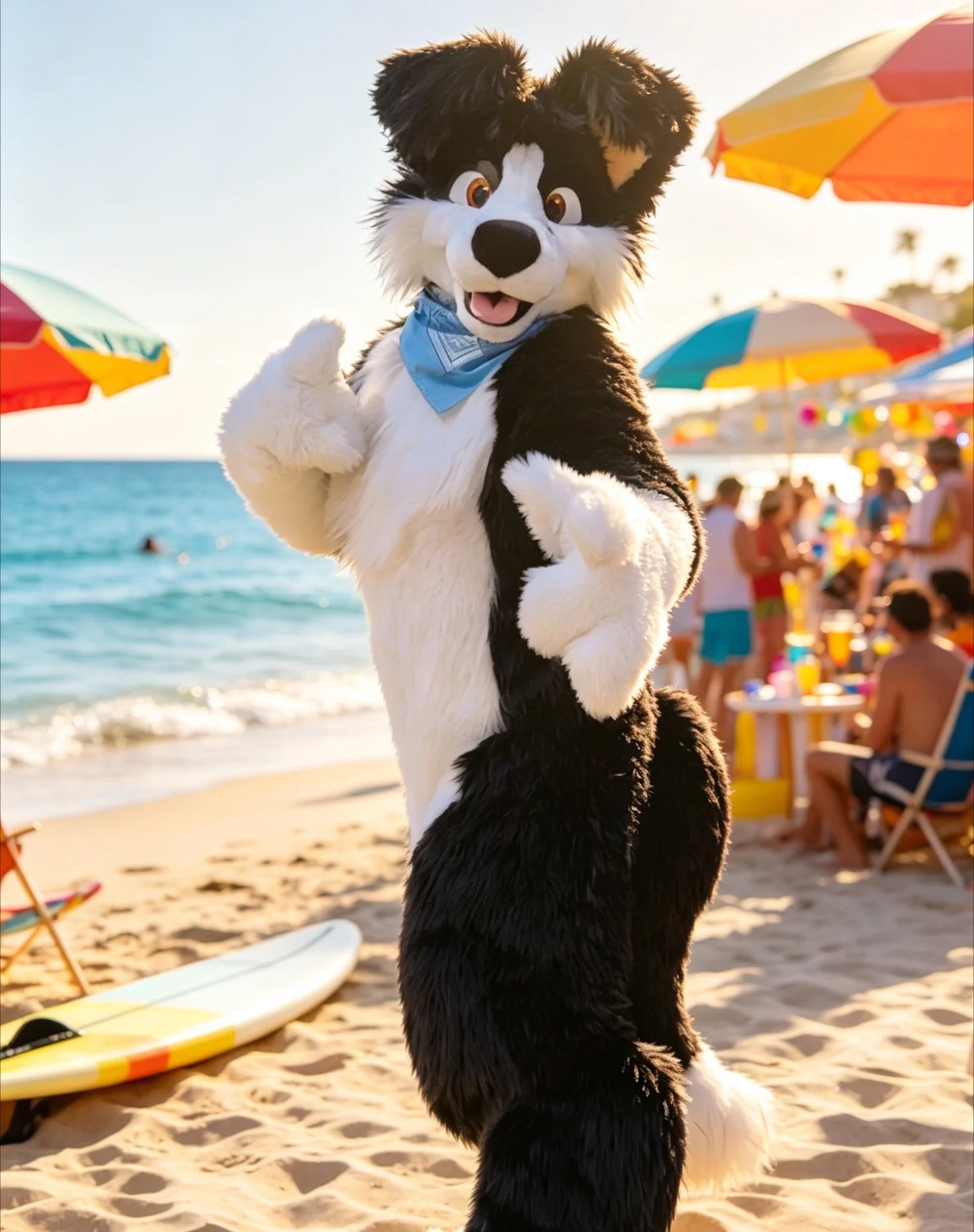 ShadowPaw - Fursuit Chien Noir et Blanc Cosplay