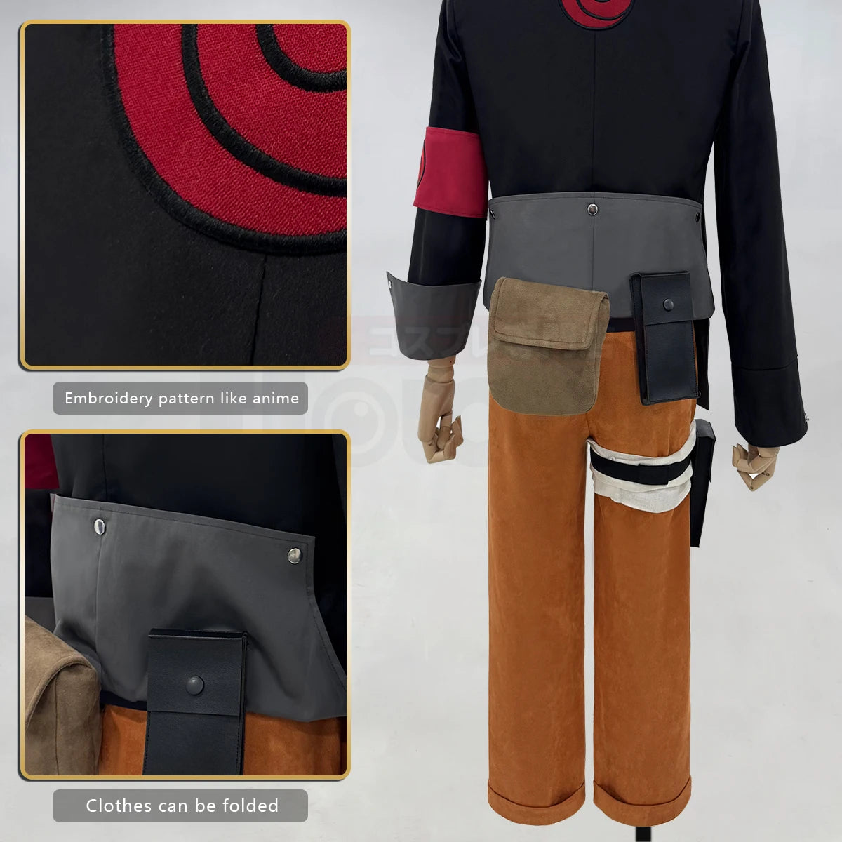 Naruto Uzumaki - Costume cosplay noir-orange - Naruto Shippuden