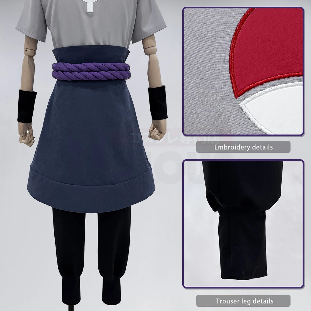 Sasuke Uchiha - Costume cosplay gris-violet-bleu - Naruto