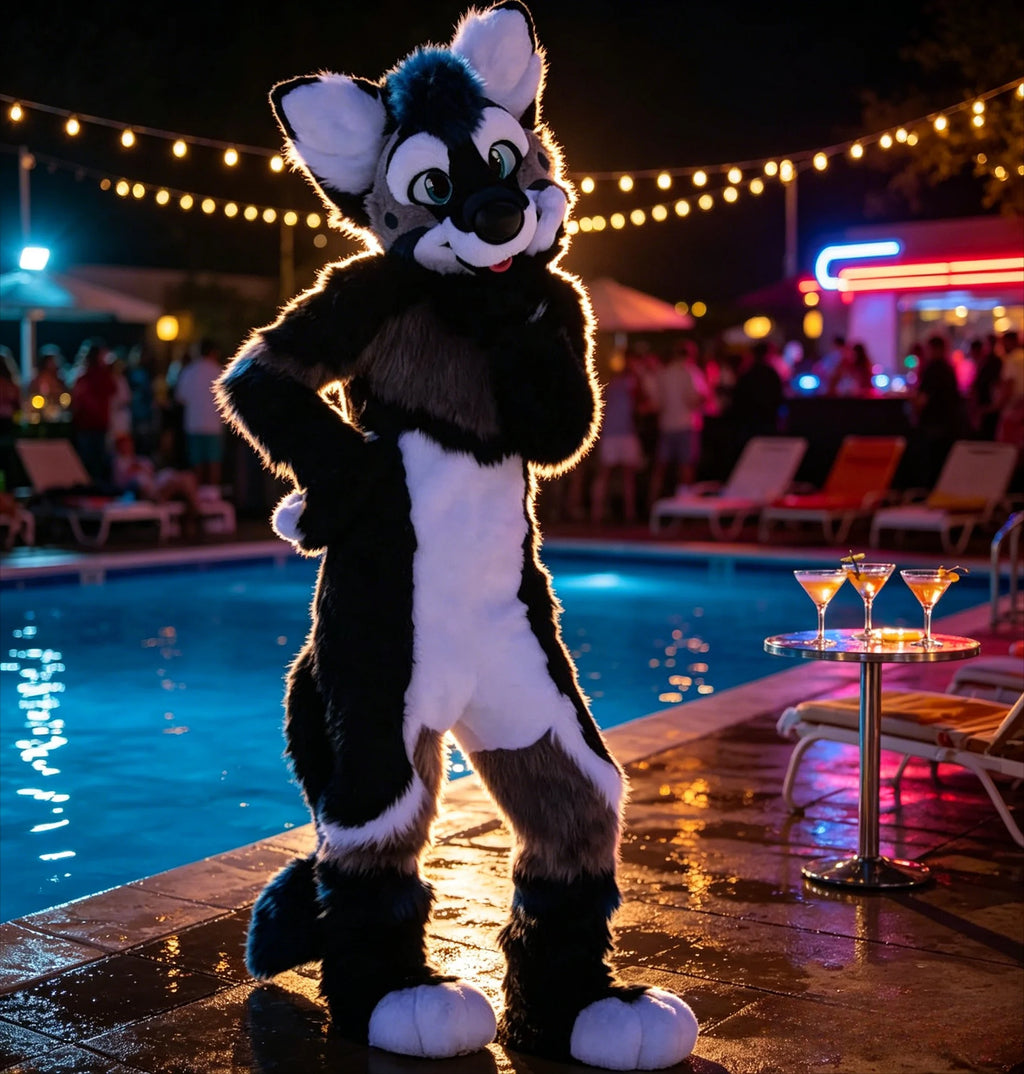 FrostPaw - Fursuit Husky Noir et Blanc Cosplay