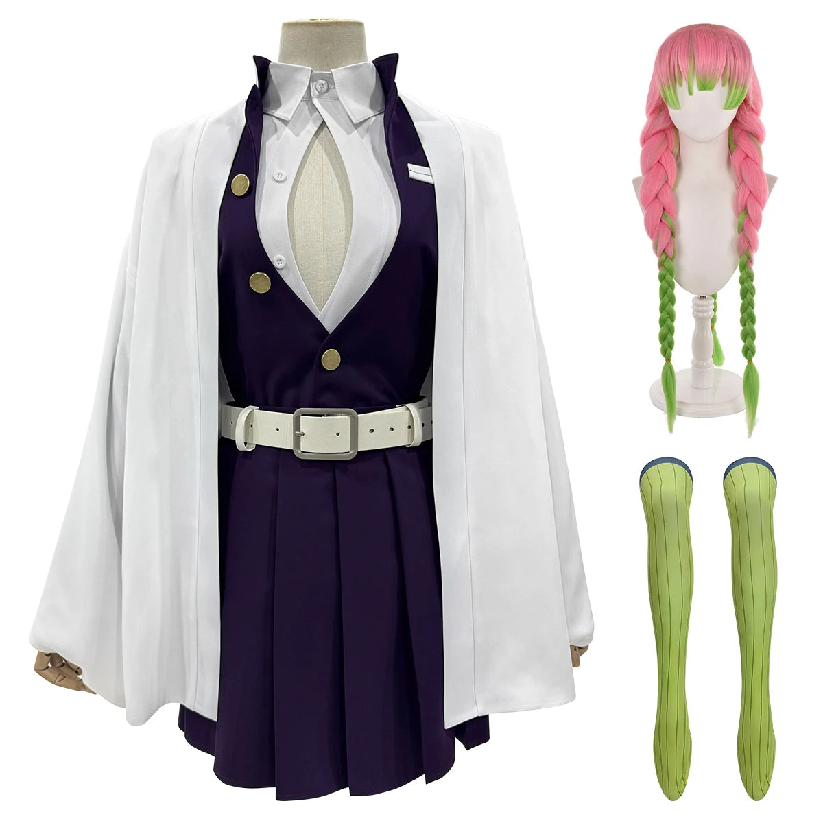 Mitsuri Kanroji - Costume et perruque cosplay - Demon Slayer