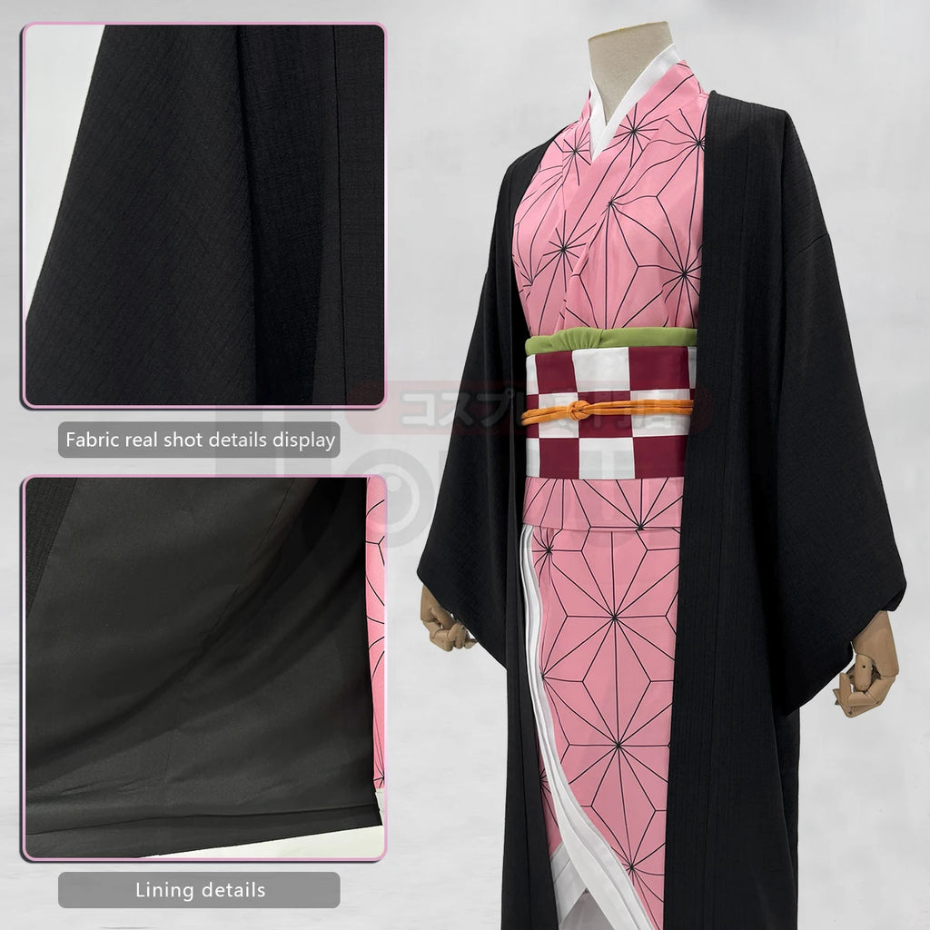 Nezuko Kamado - Costume et perruque kimono cosplay - Demon Slayer