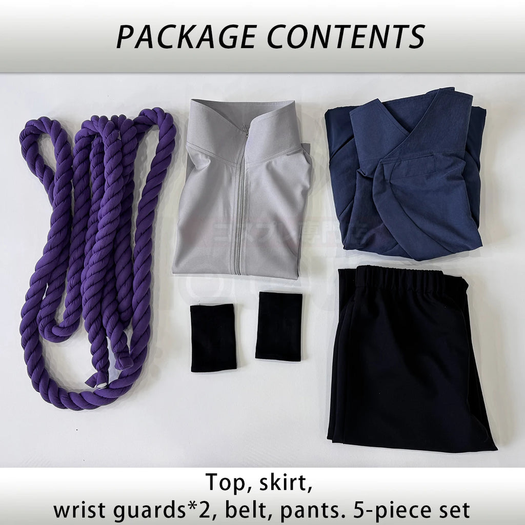Sasuke Uchiha - Costume cosplay gris-violet-bleu - Naruto