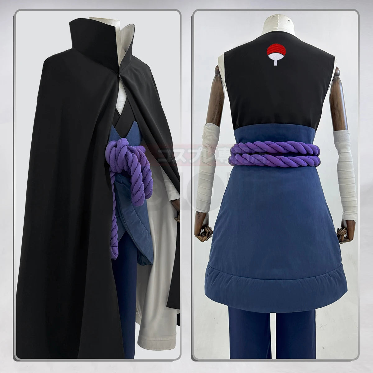 Sasuke Uchiha - Cape et ceinture violette cosplay - Naruto
