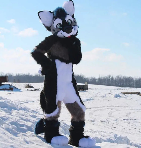 FrostPaw - Fursuit Husky Noir et Blanc Cosplay