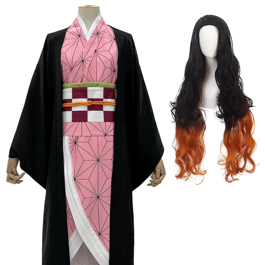 Nezuko Kamado - Costume et perruque kimono cosplay - Demon Slayer