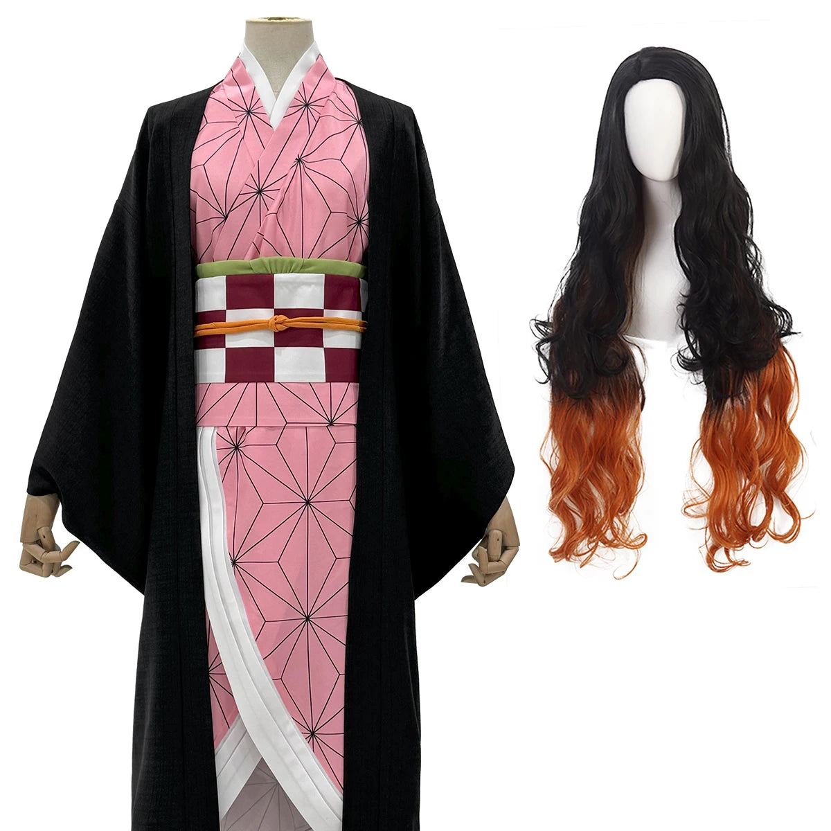 Nezuko Kamado - Costume et perruque kimono cosplay - Demon Slayer