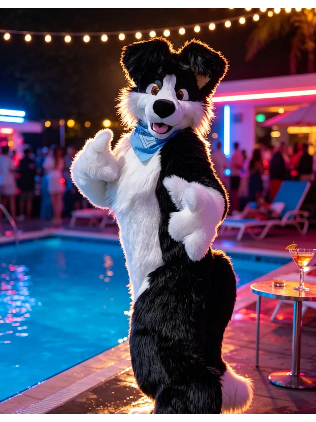 ShadowPaw - Fursuit Chien Noir et Blanc Cosplay