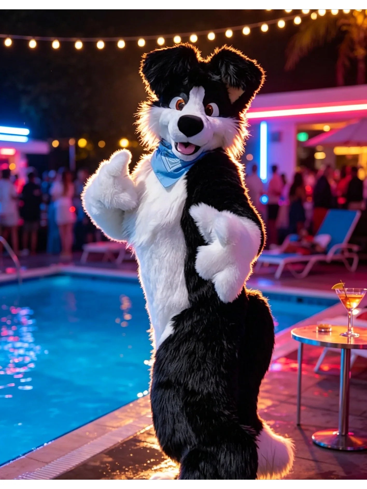 ShadowPaw - Fursuit Chien Noir et Blanc Cosplay